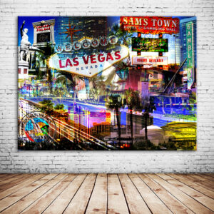 Las-Vegas-Collage-Strip-Nevada-Cesars-Palace-Kunstdruck-auf-Leinwand-XXL-Alu-Dibond-bestellen