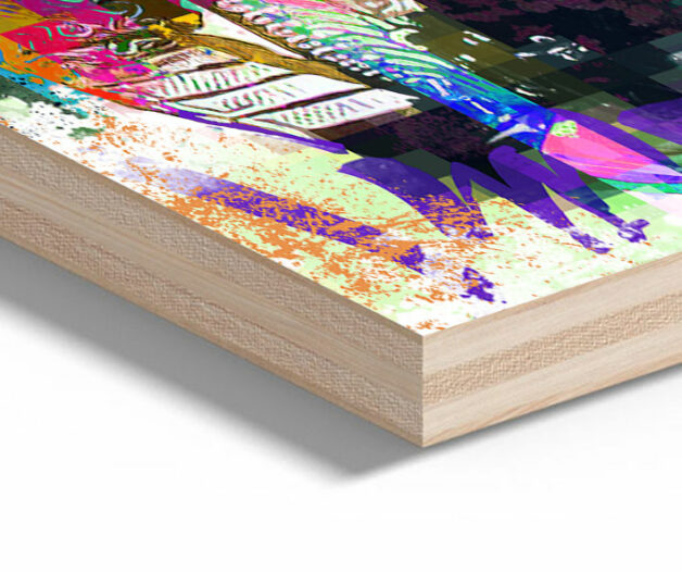 Jimi-Hendrix-Voodoo-Time-Wandbild-abstrakt-Collage-bunt-Leinwand-erstellen-Holzdruck