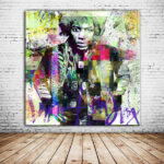 Jimi-Hendrix-Voodoo-Time-Wandbild-abstrakt-Collage-bunt-Leinwand-erstellen