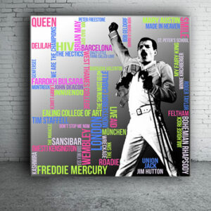 Freddie Mercury Typografie Grafik Quadrat