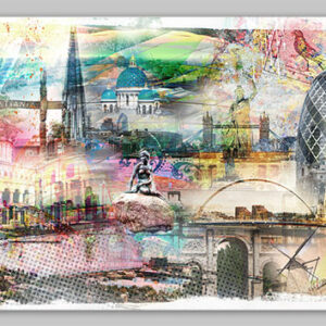 Kunstdruck EM-Collage als Wandbild ausgefallene Collage zur EM auf Wunsch auch als Poster