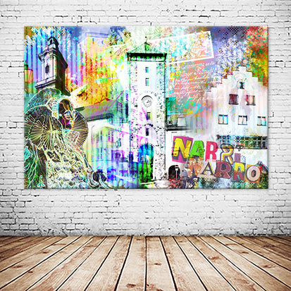 OC_347_Die-Erinnerung-Farbenfrohe-Villingen-Collage-Narro-Riettor-Rathaus-individuell